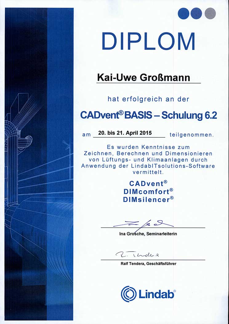 Zertifikat CADvent Basis